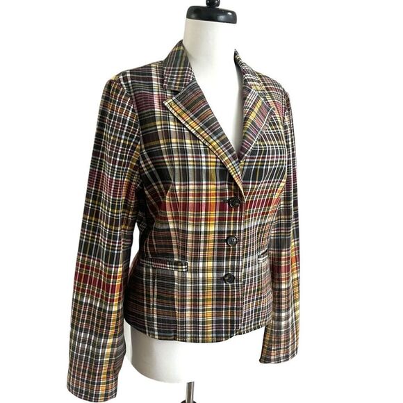 Vintage Tommy Hilfiger Y2K Plaid Blazer S Fitted  Academia School Prep Preppy - Picture 3 of 15